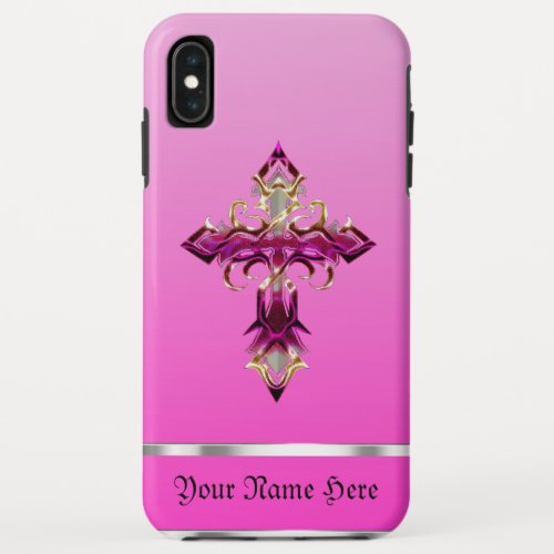 Pink Medieval Cross iPhone XS Max Case