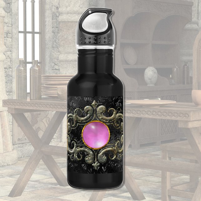 Pink Medieval Stone Stainless Steel Water Bottle (Creator Uploaded)