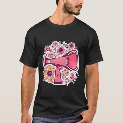 Pink Megaphone Design Basketball Mom T_Shirt