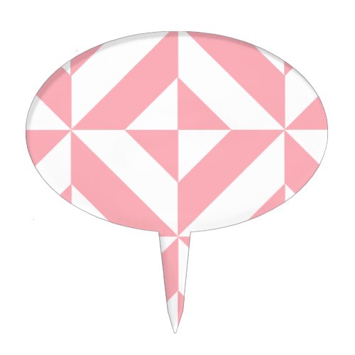 Pink Melon Geometric Deco Cube Pattern Cake Topper