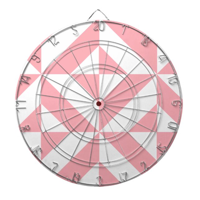 Pink Melon Geometric Deco Cube Pattern Dart Board (Front)