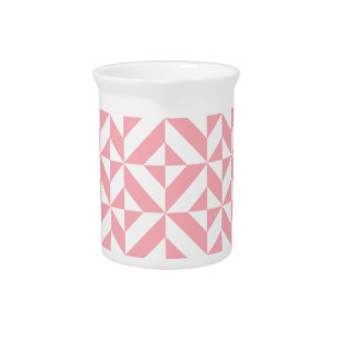 Pink Melon Geometric Deco Cube Pattern Drink Pitcher