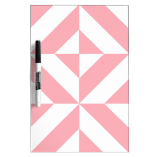Pink Melon Geometric Deco Cube Pattern Dry Erase Board