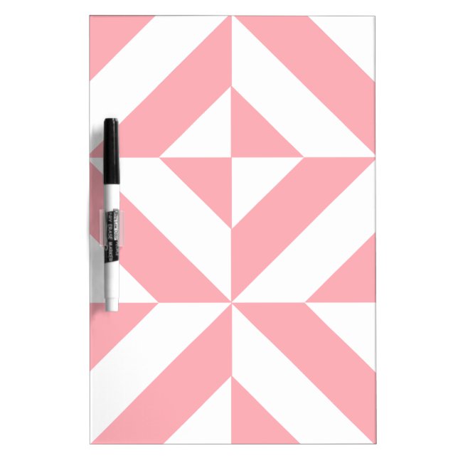 Pink Melon Geometric Deco Cube Pattern Dry Erase Board (Front)
