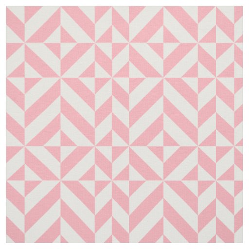Pink Melon Geometric Deco Cube Pattern Fabric