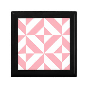 Pink Melon Geometric Deco Cube Pattern Jewelry Box