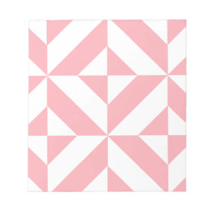 Pink Melon Geometric Deco Cube Pattern Notepad