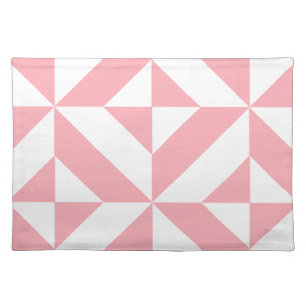 Pink Melon Geometric Deco Cube Pattern Placemat