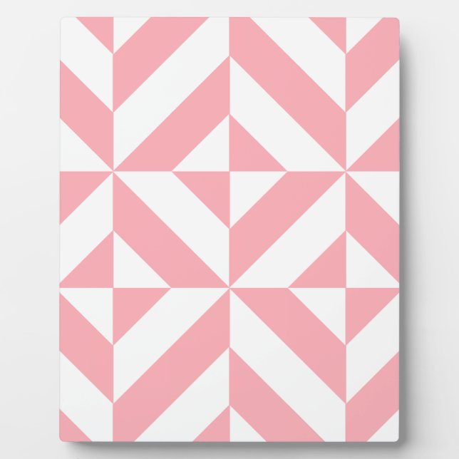 Pink Melon Geometric Deco Cube Pattern Plaque (Front)