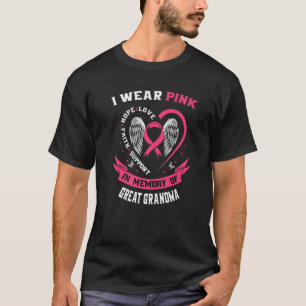 Pink Memorial Loss Of Great Grandma Breast Cancer T-Shirt