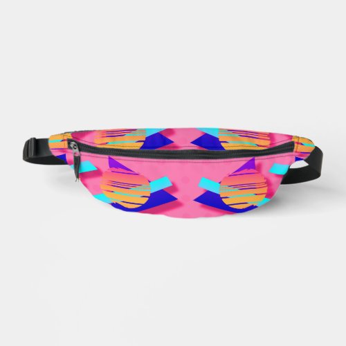Pink Memphis Neon Fun Epic Triangles Fanny Pack