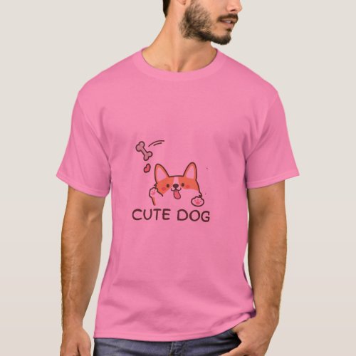 Pink Mens Basic T_Shirt