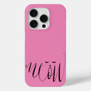 Pink Meow Cat iPhone 15 Pro Case