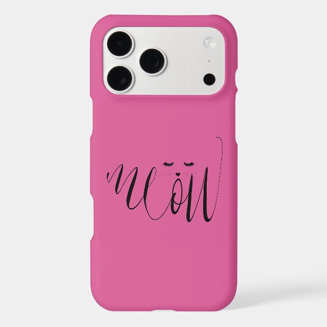 Pink Meow Cat iPhone Case (Back)
