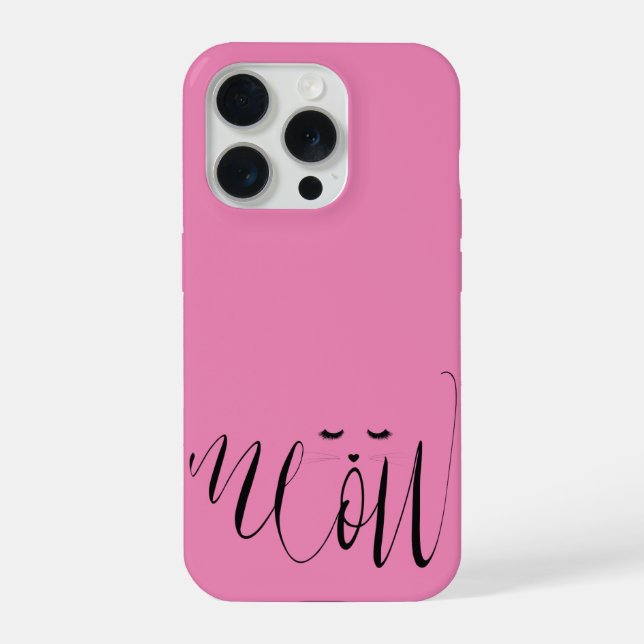 Pink Meow Cat Iphone Case (Back)
