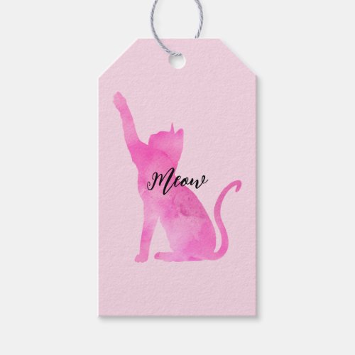 Pink Meow Kitty Cat  Gift Tags
