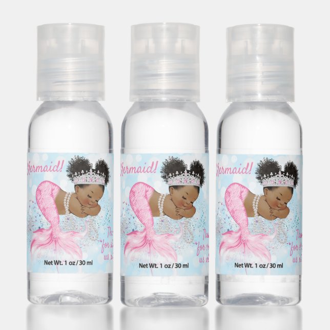 Pink Mermaid Baby Shower Hand Sanitizer (Set)