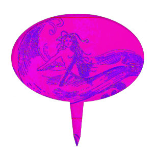 pink mermaid cake pick