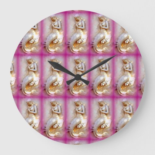 pink mermaid clock