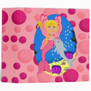 Pink Mermaid Dolphin 2" Avery Binder