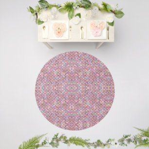 Pink Mermaid Fish Scales Holographic Glam Patio Outdoor Rug