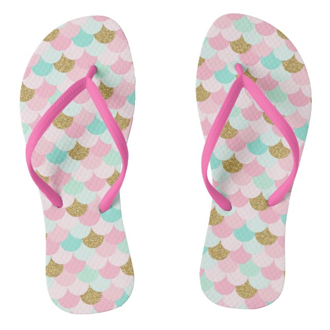 Pink Mermaid Flip Flops (Footbed)