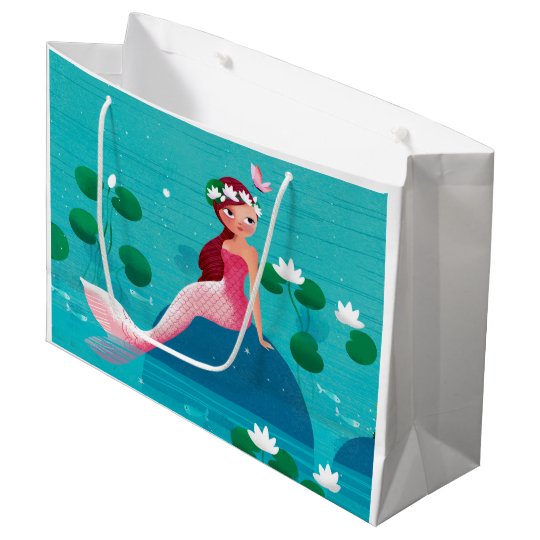Pink Mermaid Gift Bag Zazzle Pink Mermaid Gift Bag