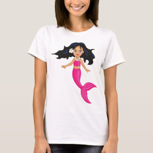 Pink Mermaid girl art T-Shirt