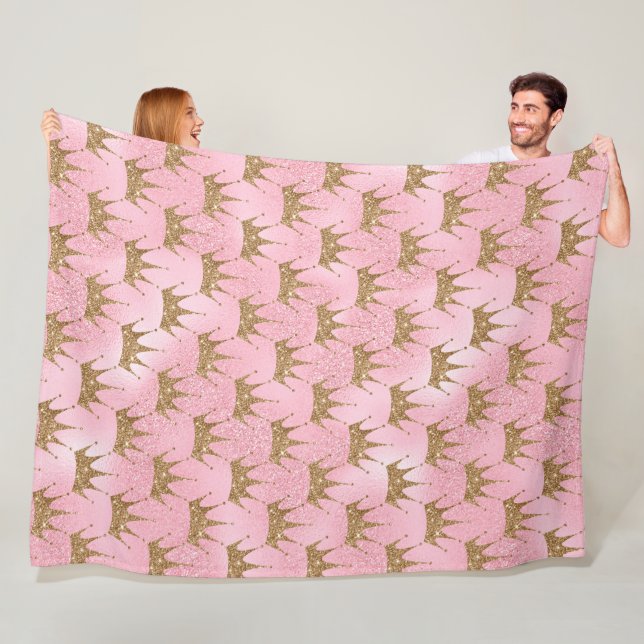 Pink Mermaid Glitter Fleece Blanket (In Situ)