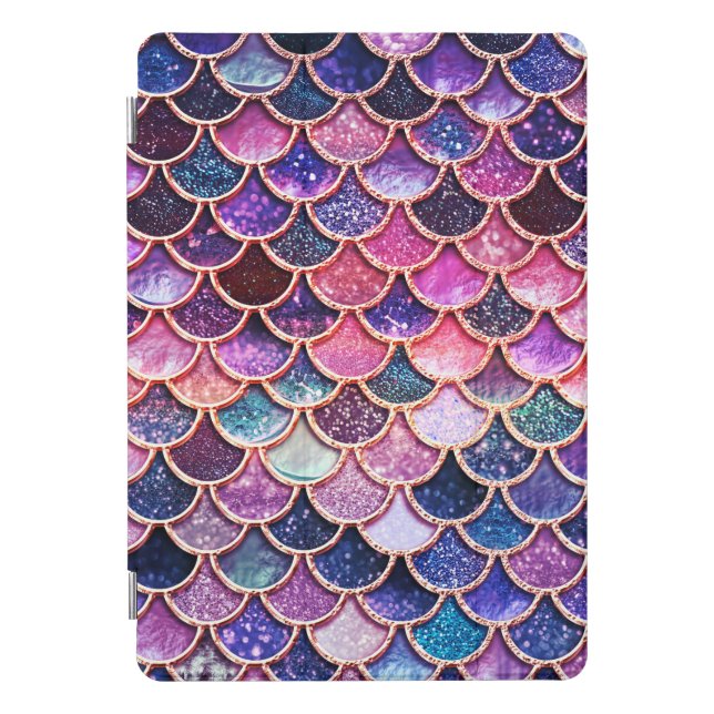 Pink Mermaid Glitter Scales- Mermaid Scales iPad Pro Cover (Front)
