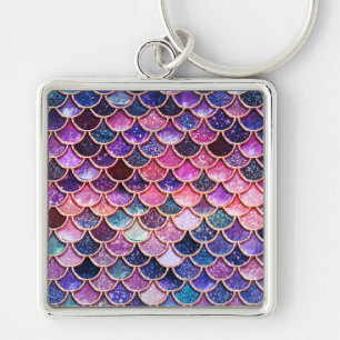 Pink Mermaid Glitter Scales- Mermaid Scales Keychain