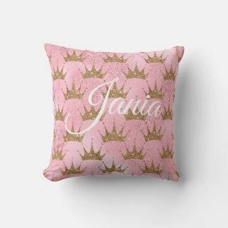 Pink Mermaid Glitter Throw Pillow