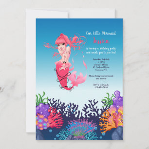 Pink Mermaid Invitation