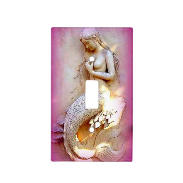 pink mermaid light switch cover (Front)