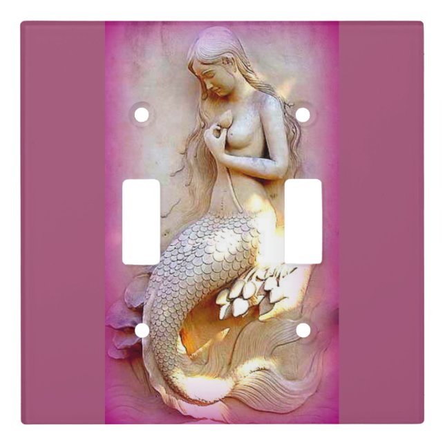 pink mermaid light switch cover (Front)