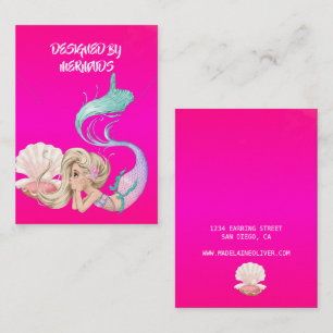 Pink Mermaid Necklace Display Business Card