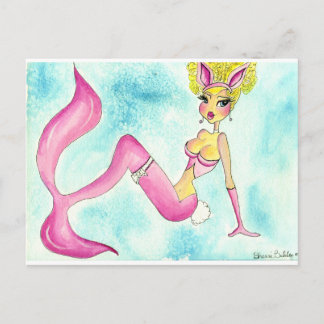 Pink Mermaid Postcard