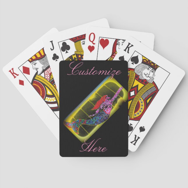 pink mermaid rising poker cards (Back)