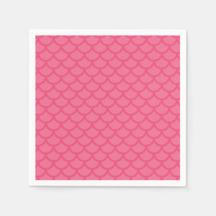 Pink Mermaid Scales birthday Party Napkins