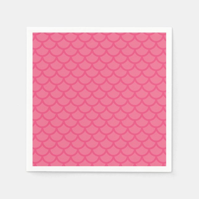 Pink Mermaid Scales birthday Party Napkins (Front)