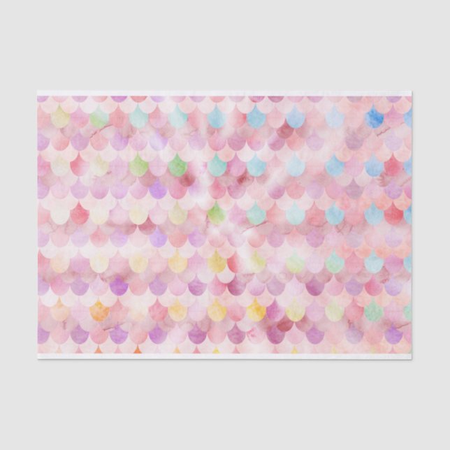 Pink Mermaid Scales Mermaid Fish Scales Pattern Tissue Paper (Front)