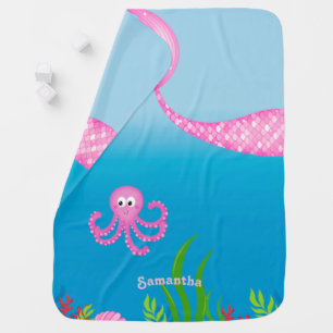 Pink Mermaid Tail Baby Blanket