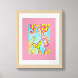  Pink Mermaid Wall Art Print