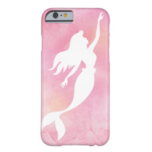 Pink Mermaid Watercolor Silhouette Phone Case