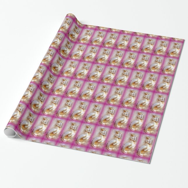 pink mermaid wrapping paper (Unrolled)