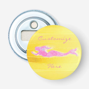pink mermaid yellow bottle opener