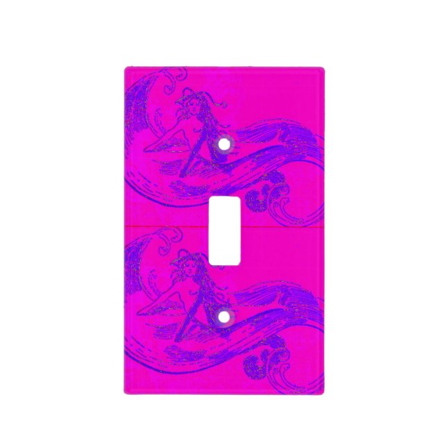 pink mermaids light switch cover (Front)