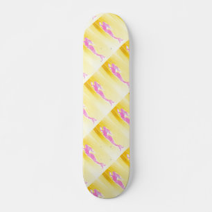 pink mermaids skateboard deck