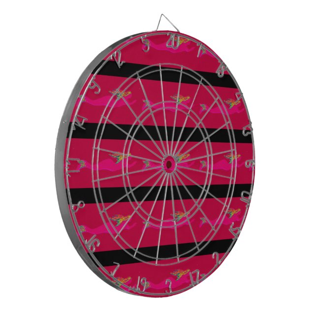 pink mermaids swimming red dart board (Front Left)