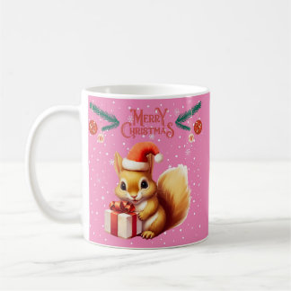 Pink Merry Christmas - Chipmunk Coffee Mug